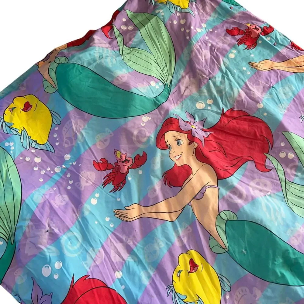 Vintage 90s Disney’s the Little mermaid twin comforter and fitted sheet